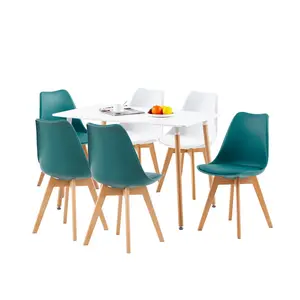 Nero Upholstered Dining Chair (Set of 6) Lake Blue/White