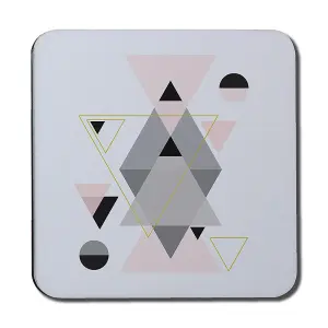 Pink & Grey Geometric Triangles (Coaster) / Default Title