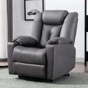 Afton Electric Fabric Single Motor Riser Recliner Lift Mobility Tilt Chair (Charcoal)