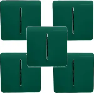 Trendi Modern 1 Gang 1 or 2 way Screwless Rocker Light Switch in Dark Green (Pack of 5)