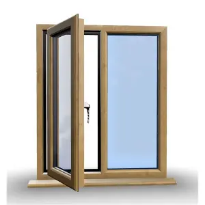 910mm (W) x 895mm (H) Wooden Stormproof Window - 1/2 Left Opening Window - Toughened Safety Glass