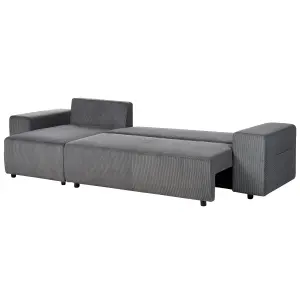 Corner Sofa LUSPA Dark Grey Corduroy Right Hand