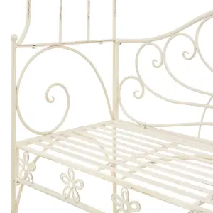 Berkfield Garden Bench 122 cm Iron Antique White