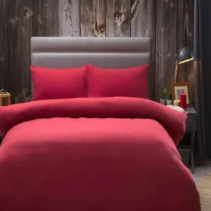 Belledorm Brushed Cotton Duvet Cover Red (Superking)