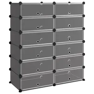 Berkfield Shoe Rack Black 94.5x36.5x106 cm PP