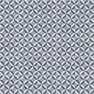 Baroque Geometric Tile Vinyl by Remland (Bernini Navy, 5m x 4m)