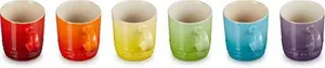 Le Creuset Set Of 6 Rainbow Espresso Mug, , Stoneware, 100 Ml, Rainbow, 79114108359030