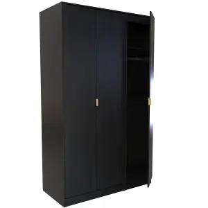 Madrid 3 Door Robe in Black Ash (Ready Assembled)