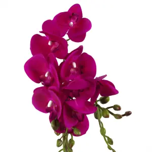 54cm Artificial Orchid Plant - Dark Pink Gold Pot