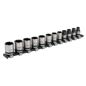 Sealey Socket Set 12 Pcs 3/8" Square Drive Lock-On 6 Point Black Series AK2741B