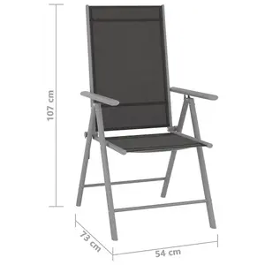 Berkfield Folding Garden Chairs 6 pcs Textilene Black