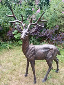 Standing Stag Buck Ornament cast from Aluminium Large