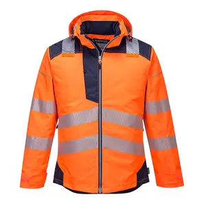 Portwest PW3 Hi-Vis Winter Jacket Orange/Navy - XXXXL