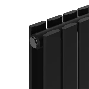 Right Radiators 1600x680 mm Vertical Double Flat Panel Designer Radiator Black