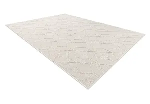 Carpet JERSEY 19231 cream - Geometric structural, loop BOHO  60x100 cm