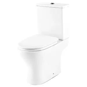 GoodHome Valois White Close-coupled Toilet set with Soft close seat & Exposed cistern