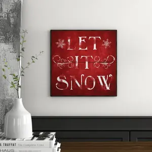 Let It Snow - Single Picture Frame Print White Frame / 91.44cm H x 91.44cm W x 3.81cm D