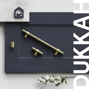 GoodHome Dukkah Brass effect Kitchen cabinets Round Pull Handle (L)1.8cm (D)30mm, Pack of 2