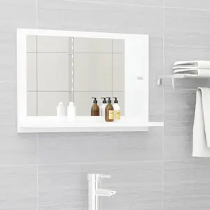 Dorlene Framed Wall Mounted Bathroom Mirror White / 60 cm