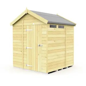 6 x 6 Feet Apex Security Shed - Single Door - Wood - L187 x W175 x H217 cm