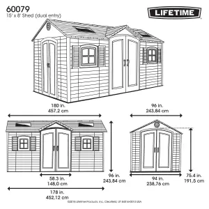 Lifetime 15 Ft. x 8 Ft. Outdoor Storage Shed