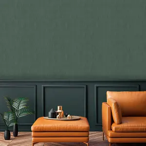 Galerie Shades of Colour Rich Green Textile Textured Wallpaper