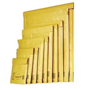 100 x K/7 (350x470mm) Gold Mail Lite Thick Bubble Lined Protective Postal Mailing Shipping Envelopes