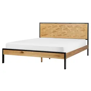 EU King Size Bed Light Wood ERVILLERS