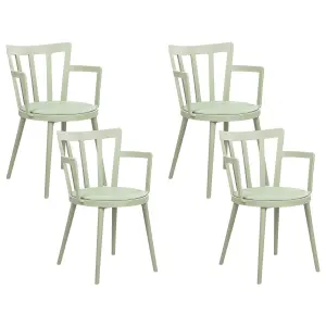 Set of 4 Dining Chairs MORILL Light Green