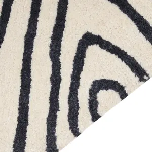 Viscose Area Rug 200 x 300 cm Black and White RUMRA