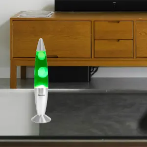 Innoteck 13" Soothing Motion Lava Lamp - White Lava, Green Liquid