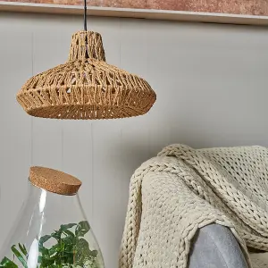 ValueLights Hamilton Natural Woven Natural Ceiling Pendant Light Shade Weave Rope Lampshade