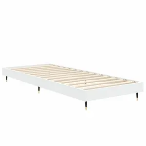 Berkfield Bed Frame White 75x190 cm 2FT6 Small Single Engineered Wood