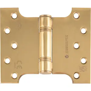 PAIR 102 x 127 x 3mm Parliament Hinge Polished Brass Internal Door