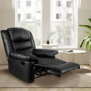 Onemill Adjustable Leather Recliner Chair Armchair Sofa PU Leather  for Living Room Lounge