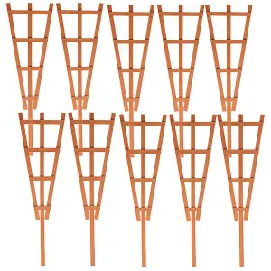 URBNLIVING 70cm Height 10 Pcs Natural Wooden Potted Climbing Garden Plants Trellis Plant Support Frame