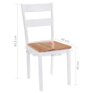 Berkfield Dining Chairs 2 pcs White Solid Rubber Wood