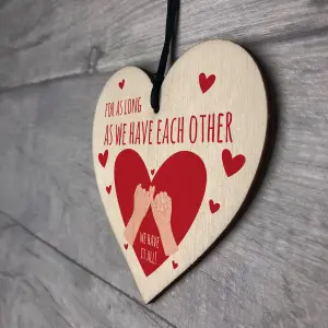 Red Ocean Valentines Anniversary Couples Gift For Boyfriend Girlfriend Husband Wife Him Her Wood Heart