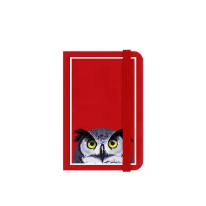 Inquisitive Creatures Owl Notebook Red/Grey/White (One Size)