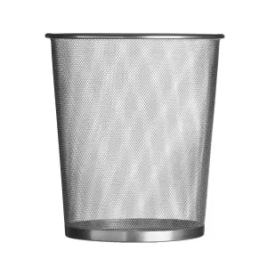 Essentials by Premier Large Matt Silver Mesh Waste Paper Basket