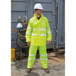 Result Safeguard Unisex High Visibility Waterproof Suit (Jacket And Trousers) Yellow (4XL)