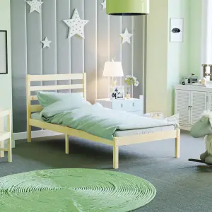 Junior Vida Libra Pine Single Wooden Childrens Bed Frame, 190 x 90cm