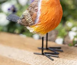 2pc Red Breast Robin Ornaments