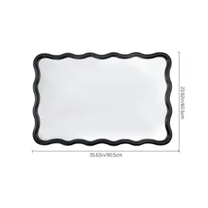 Metal Decorative Wall Mounted Shatterproof Mirror with Black Frame