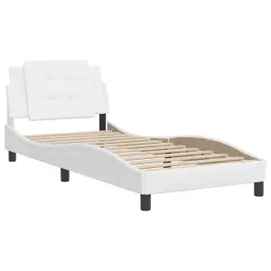 Berkfield Bed Frame without Mattress White 90x200 cm Faux Leather