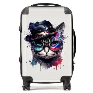 American Shorthair Cat Face Glasses Splashart Suitcase - Cabin