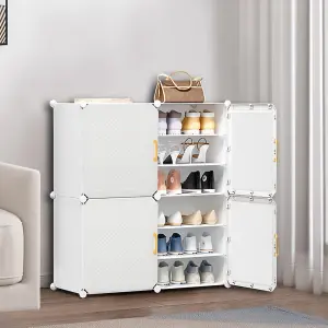 White Home Entryway Large Capacity Multi-Layer Shoe Cabinet 85x32x95cm