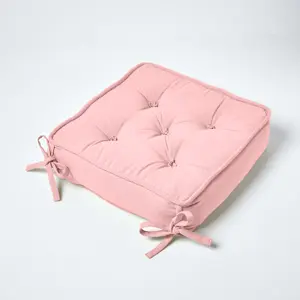 Homescapes Pink Cotton Dining Booster Cushion