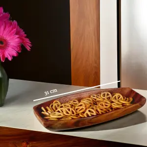 Interiors by Premier Elegant Small Oblong Serving Dish, Versatile Serving Dish, Natural Large Serving Dish For Breakfast