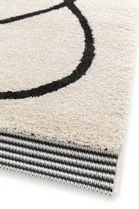 GoodHome Chios White Medium Rug, (L)170cm x (W)120cm